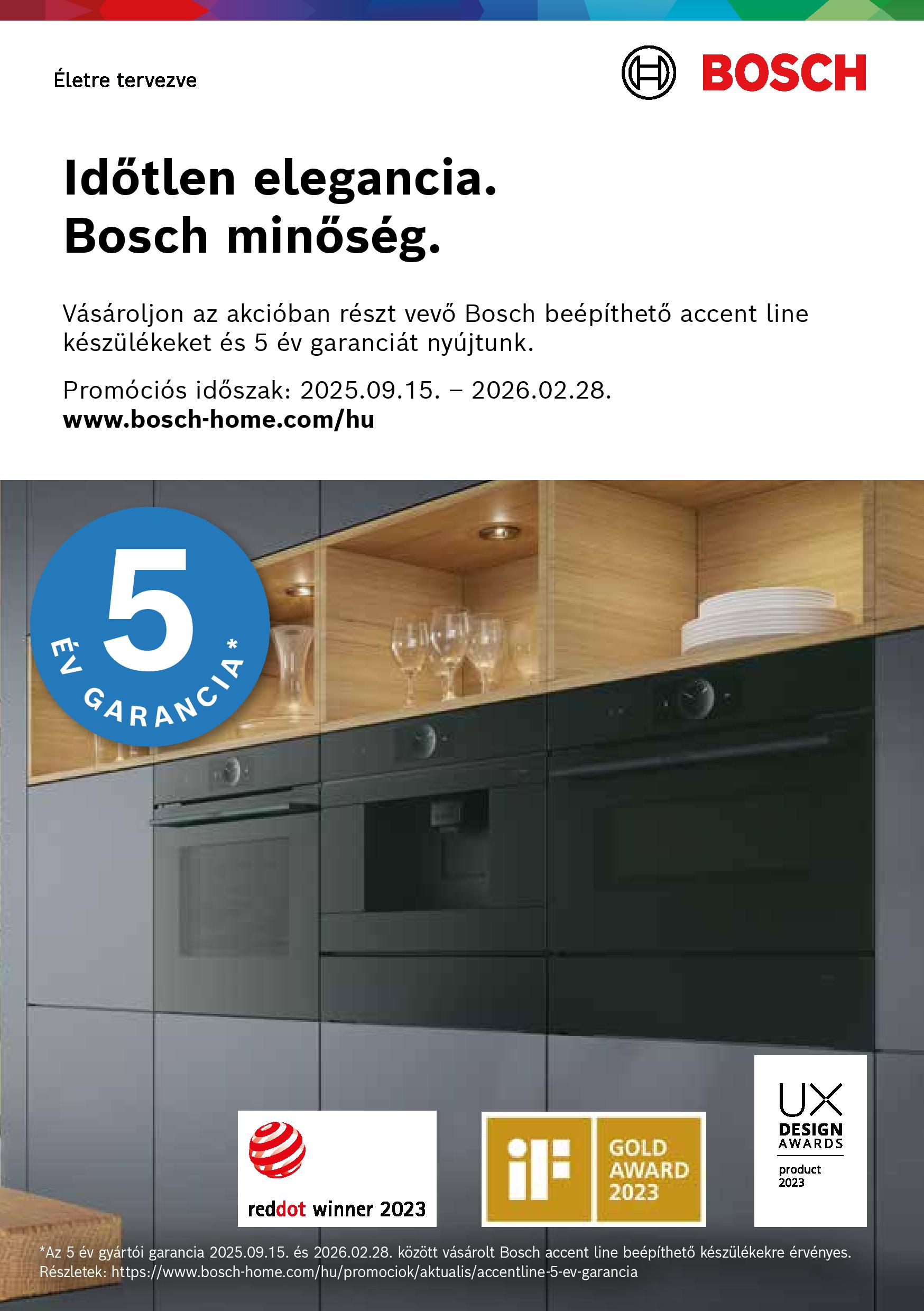 Öt év garancia a Bosch Accent Line készülékekre