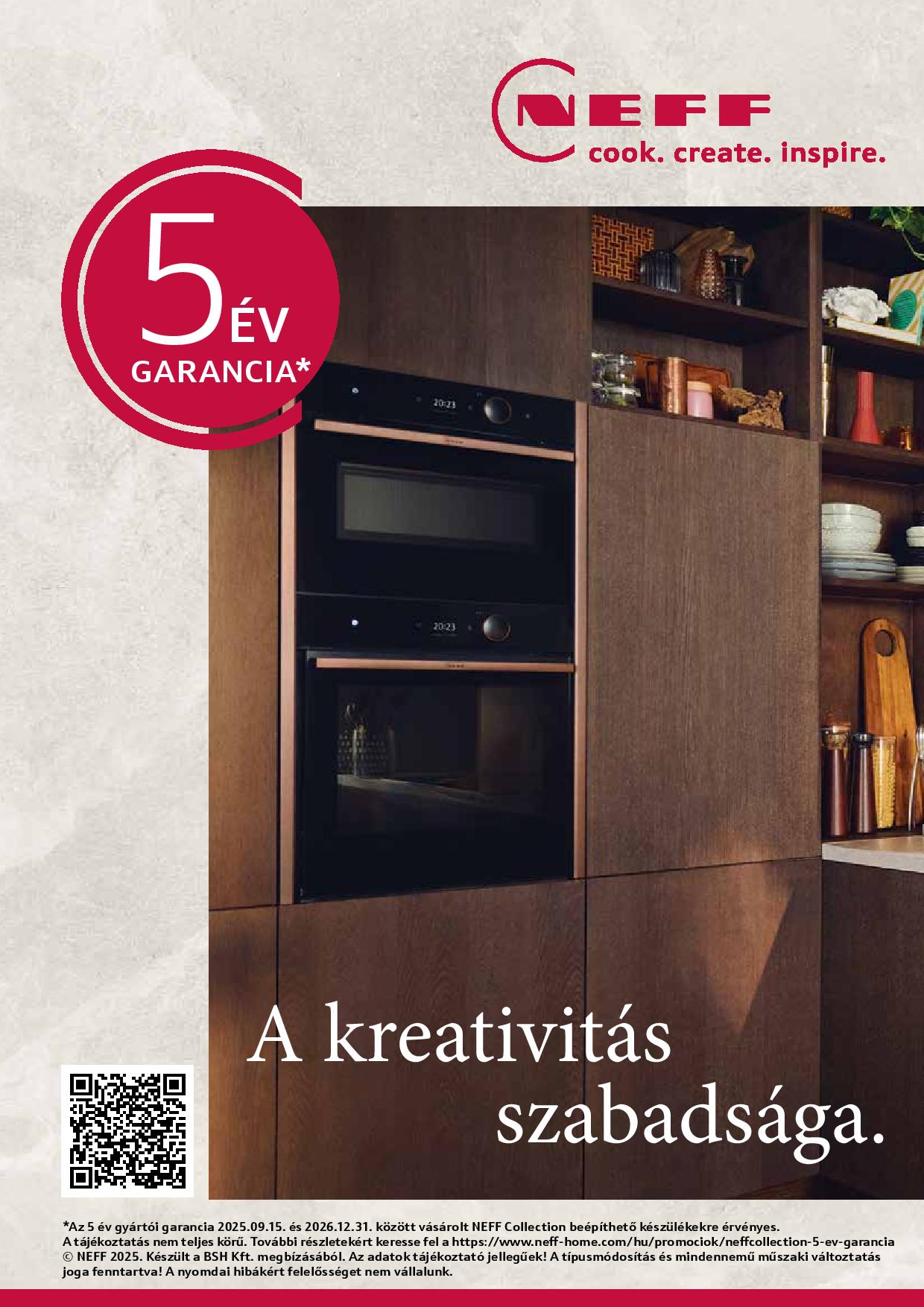 Öt év garancia a NEFF Collection készülékekre